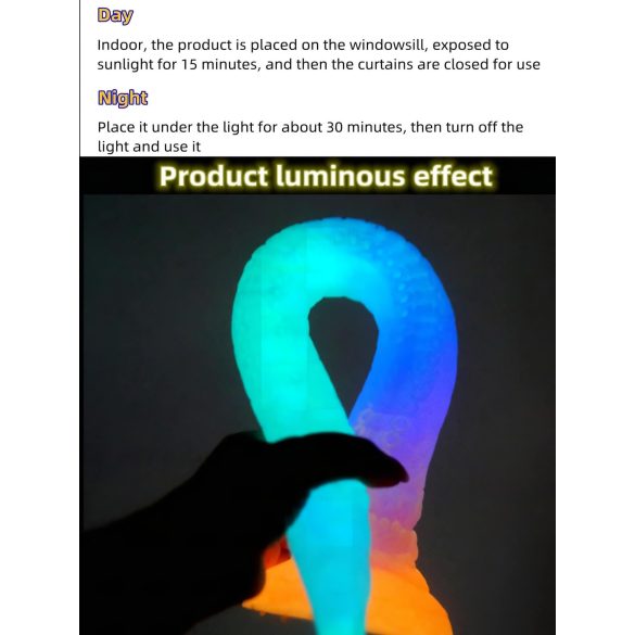 OgazR XXL Eel - oplichtende anale dildo - 47 cm (roze)