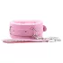 Gevoerd - BDSM halsband en riem - roze