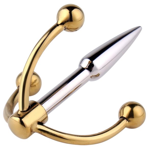 Urethralplay - verankerde metalen dilator - 4,5 cm (zilver)