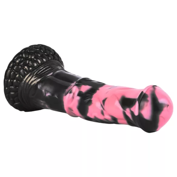 Bad Horse - siliconen paardenpenisdildo - 18 cm (zwart‑roze)