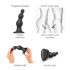 Strap-on-me Beads M - kralen dildo met zuignap (zwart)