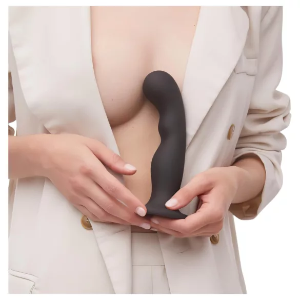 Strap-on-me - dildo met zuignap - gebogen - zwart - klein