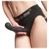 Strap-on-me - dildo met zuignap - gebogen - zwart - klein