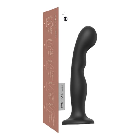 Strap-on-me P&G L - gebogen, hechtende dildo (zwart)