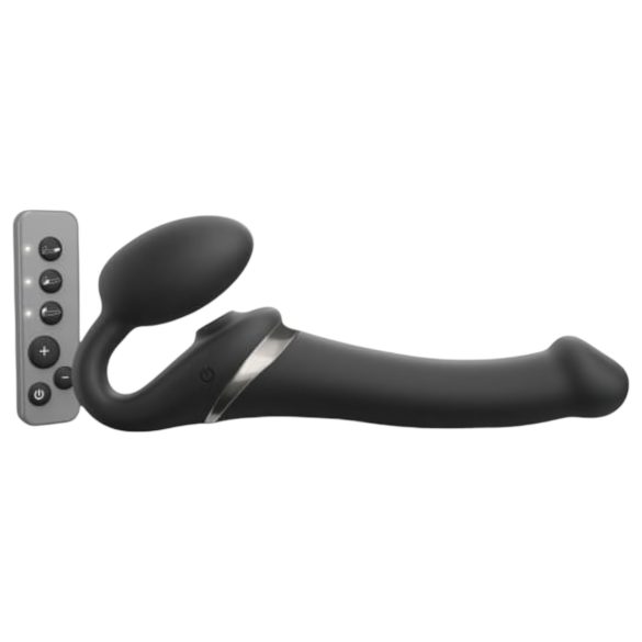 Strap-on-me M – Zwarte luchtdruk strap-on vibrator