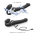 Strap-on-me M – Zwarte luchtdruk strap-on vibrator