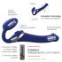 Strap-on-me S - draagbare luchtdruk vibrator - (blauw)