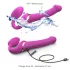 Strap-on-me - strap-on vibrator met luchtdrukstimulatie - siliconen - roze - M