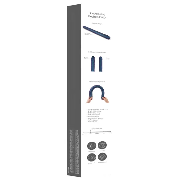 Strap-on-me - dubbele dildo - siliconen - metallic blauw