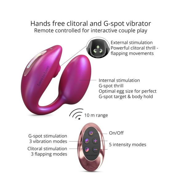 Wonderlover - clitoris stimulator G-spot vibrator (metaalroze)