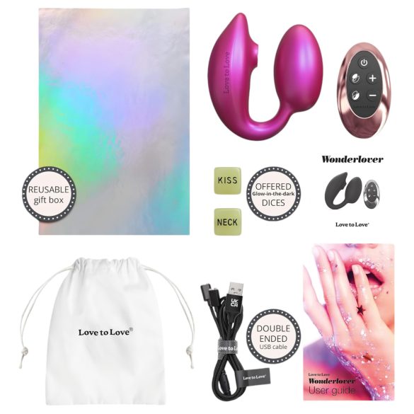 Wonderlover - clitoris stimulator G-spot vibrator (metaalroze)