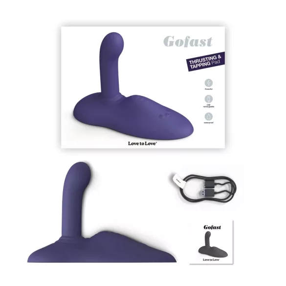 Love to Love GoFast - duw‑ en clitorisstimulerende vibrator met zuignap (blauw)