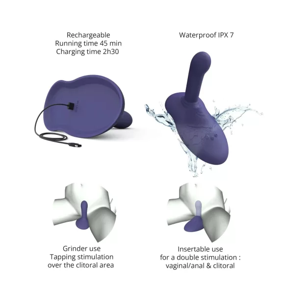 Love to Love GoFast - duw‑ en clitorisstimulerende vibrator met zuignap (blauw)