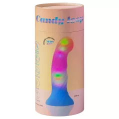   Love to Love Candy Loop - lichtgevende LED siliconen dildo (roze-blauw) - 16,9 cm