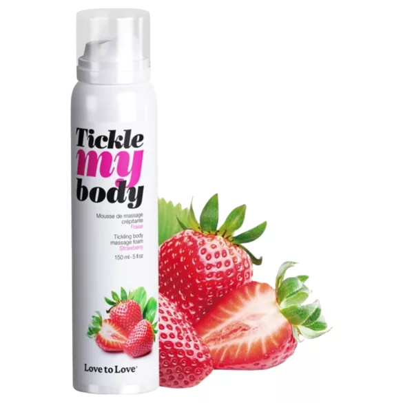 Tickle my body - massage schuim - aardbei - 150ml