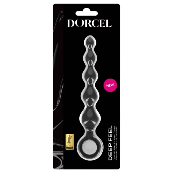 Dorcel Deep Feel - anale dildo met kralen (zwart)