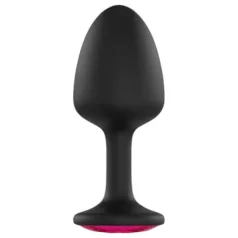   Dorcel - anale plug met roze steen - siliconen - zwart - maat M