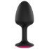 Dorcel Geisha Ruby L - zwarte anaalplug met roze siersteen