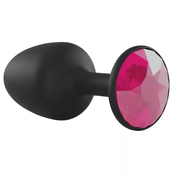 Dorcel Geisha Plug Ruby L - anaalplug met roze steen (zwart)