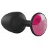Dorcel Geisha Ruby L - zwarte anaalplug met roze siersteen