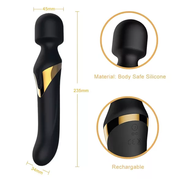 Dorcel - 2-in-1 vibrator en massager - dual stimulatie - zwart