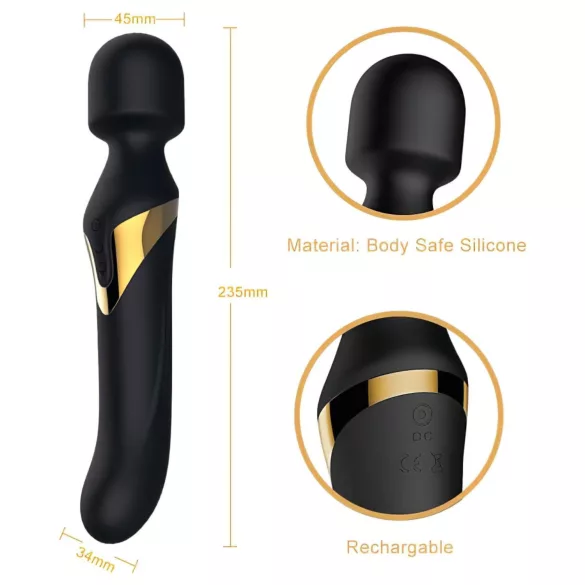 Dorcel - 2-in-1 vibrator en massager - dual stimulatie - zwart