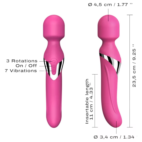 Dorcel Dual Orgasms - oplaadbare 2-in-1 masserende vibrator (roze)