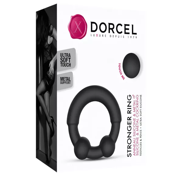 Dorcel - penisring met metalen inzet - zwart