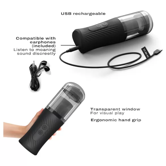 Dorcel Thrust Blow - automatische masturbator - oplaadbaar - zwart