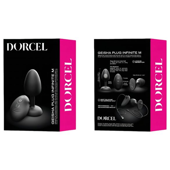 Dorcel - Anale vibrator met afstandsbediening en kogels - M (zwart)