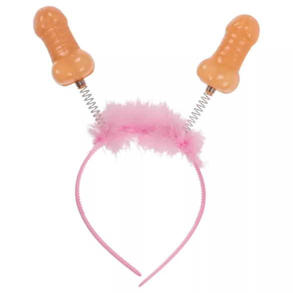 Penis hoofdband - met dildo - roze/nude