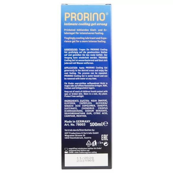 HOT Prorino - intieme crème voor mannen - sterk verkoelend - 100ml
