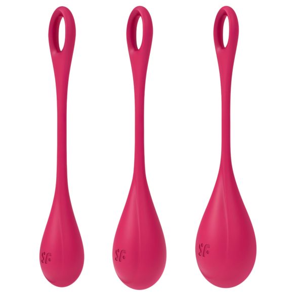 Satisfyer Yoni Power 1 - Ben Wa ballenset - rood (3-delig)