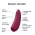 Satisfyer Curvy 1+ - slimme luchtdruk clitorisstimulator (rood)
