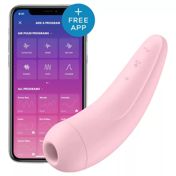 Satisfyer Curvy 2+ - luchtdruk clitorisstimulator - app-gestuurd - roze