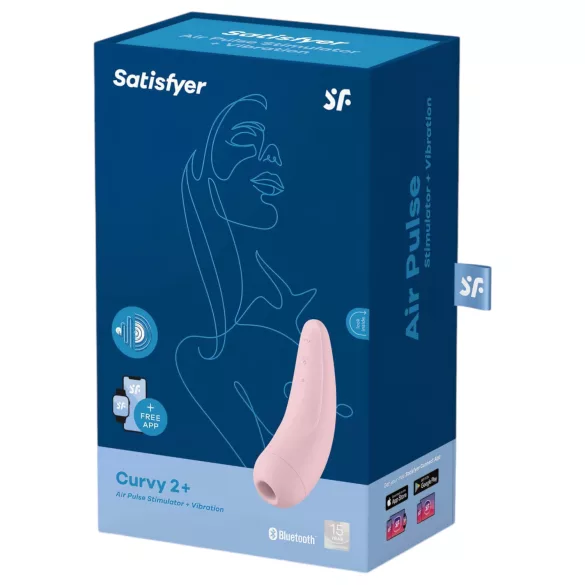 Satisfyer Curvy 2+ - luchtdruk clitorisstimulator - app-gestuurd - roze