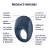 Satisfyer Strong One - App-gestuurde vibrerende penisring voor mannen (blauw)