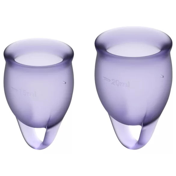 Satisfyer Feel Confident - menstruatiecup set - siliconen - paars