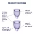 Satisfyer Feel Confident - menstruatiecup set - siliconen - paars