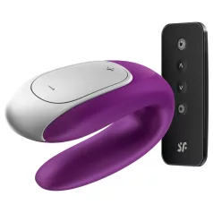   Satisfyer Double Fun - koppel vibrator - app-gestuurd - siliconen - paars