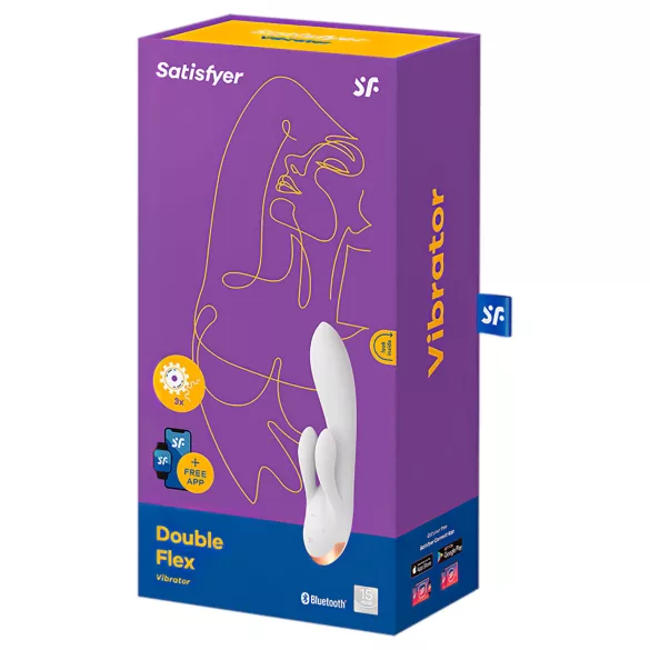 Satisfyer Double Flex - App-gestuurde vibrator met clitorisstimulator (wit)