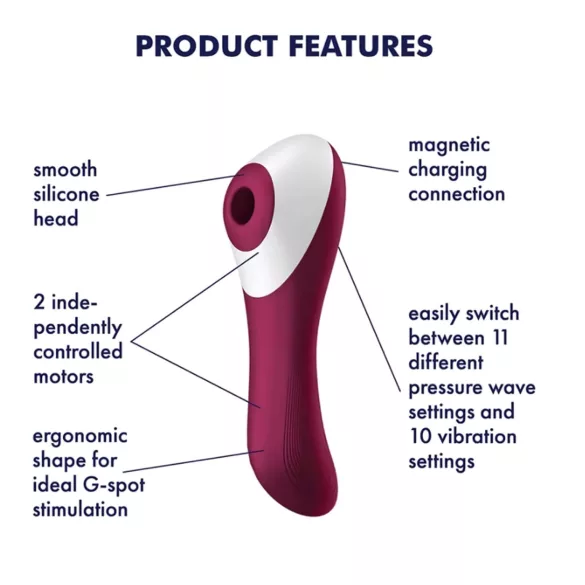 Satisfyer Dual Crush - vibrator voor vagina en clitoris - oplaadbaar - rood