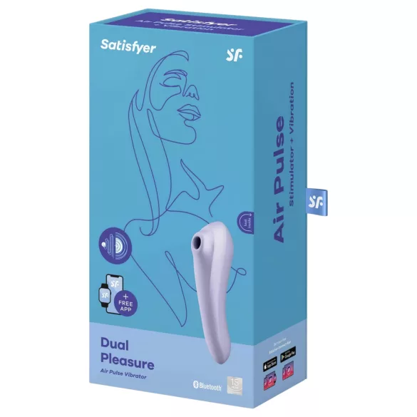 Satisfyer Dual Pleasure - luchtdruk vibrator met app - 2in1 - paars