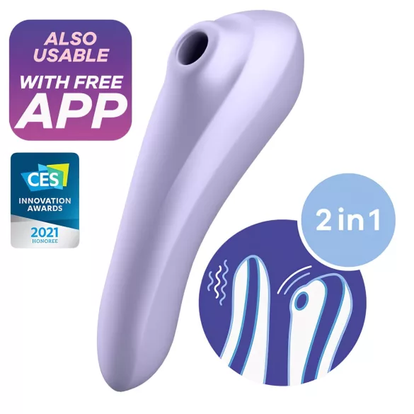 Satisfyer Dual Pleasure - luchtdruk vibrator met app - 2in1 - paars