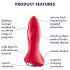 Satisfyer Rotator Plug 1 - parelvormige anale vibrator (rood)