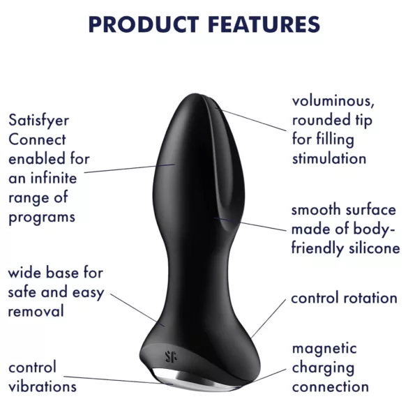 Satisfyer Rotator Plug 2 - anaalvibrator met kralen (zwart)