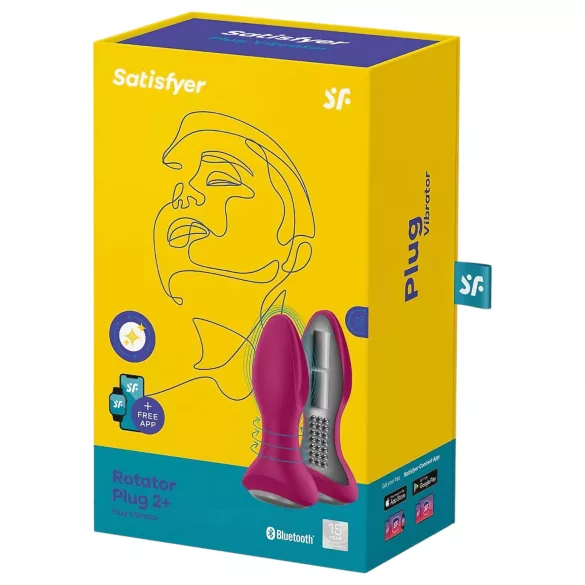 Satisfyer Rotator Plug 2 - oplaadbare, met kralen uitgeruste anale vibrator (rood)