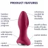 Satisfyer Rotator Plug 2 - oplaadbare, met kralen uitgeruste anale vibrator (rood)