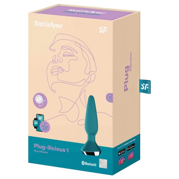 Satisfyer Plug-ilicious 1 - slimme anale vibrator (groen)