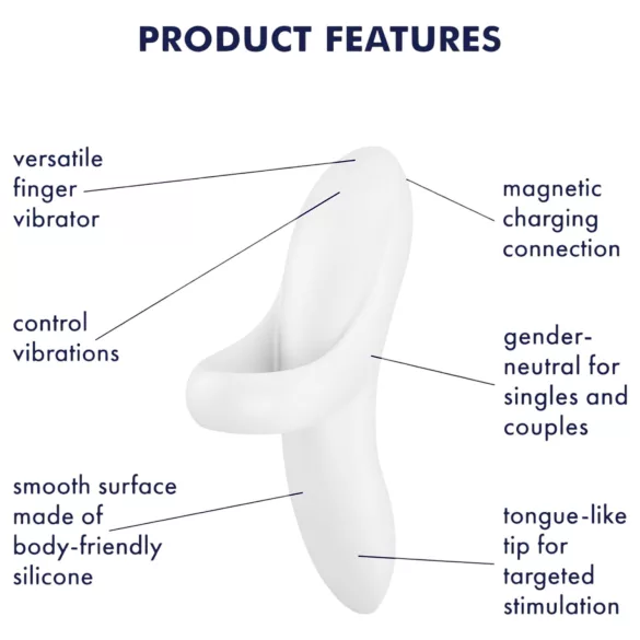 Satisfyer Bold Lover - oplaadbare waterdichte vinger vibrator - wit